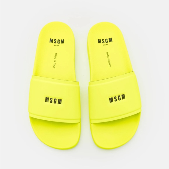 MSGM Men's NEON YELLOW Sandals Size 44/ US 11 - Picture 9 of 10
